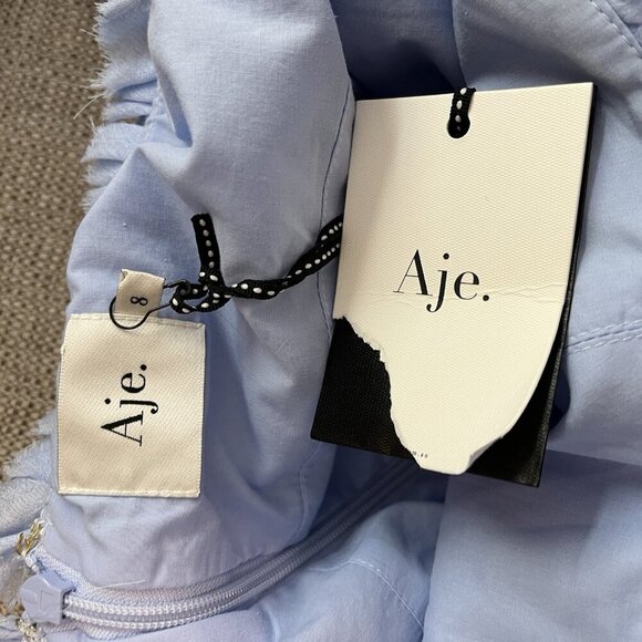 Aje. NWT Divine‎ Off-the-shoulder Organza Top In Light Blue Size 8 - Picture 7 of 10